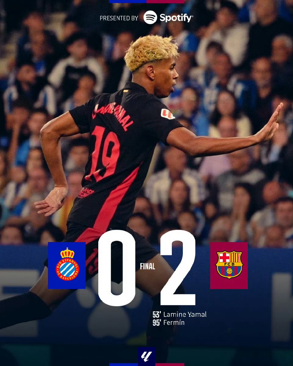 巴塞罗那客场大胜实现三连胜